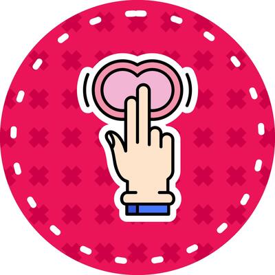 Two Fingers Double Tap Line Filled Sticker Icon