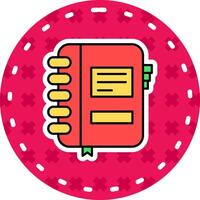 Notebook Line Filled Sticker Icon vector