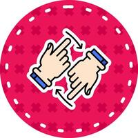 Rotate Two Hands Line Filled Sticker Icon vector