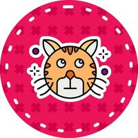 Rolling eyes Line Filled Sticker Icon vector