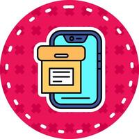 Archive Line Filled Sticker Icon vector