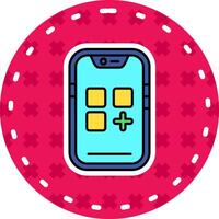 App Line Filled Sticker Icon vector