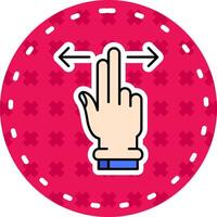 Two Fingers Horizontal Scroll Line Filled Sticker Icon vector