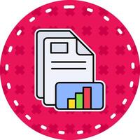 Chart Line Filled Sticker Icon vector