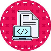 Coding Line Filled Sticker Icon vector