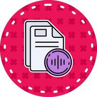 Audio Line Filled Sticker Icon vector