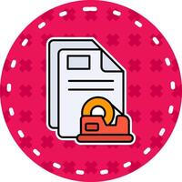 Tape Line Filled Sticker Icon vector