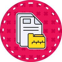 Archive Line Filled Sticker Icon vector