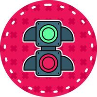 Traffic light Line Filled Sticker Icon vector