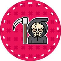 Death Line Filled Sticker Icon vector