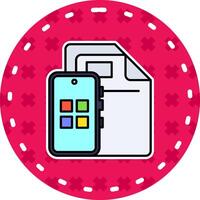 App Line Filled Sticker Icon vector