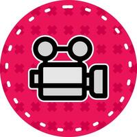 Video Line Filled Sticker Icon vector