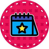 Calender Line Filled Sticker Icon vector