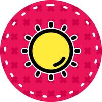 Sun Line Filled Sticker Icon vector