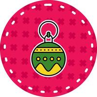 Bauble Line Filled Sticker Icon vector