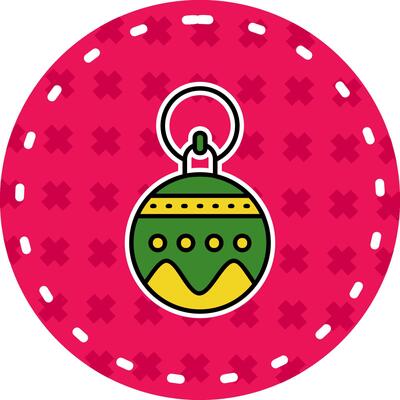 Bauble Line Filled Sticker Icon