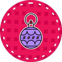 Bauble Line Filled Sticker Icon vector