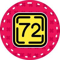 Seventy Two Line Filled Sticker Icon vector