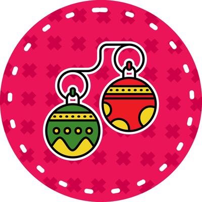 Jingle bell Line Filled Sticker Icon