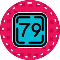 Seventy Nine Line Filled Sticker Icon vector