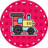 Toy train Line Filled Sticker Icon vector