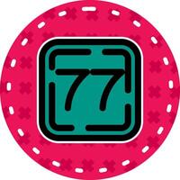 Seventy Seven Line Filled Sticker Icon vector