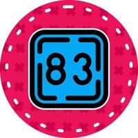 Eighty Three Line Filled Sticker Icon vector