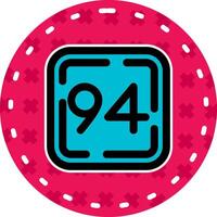 Ninety Four Line Filled Sticker Icon vector