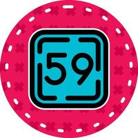 Fifty Nine Line Filled Sticker Icon vector