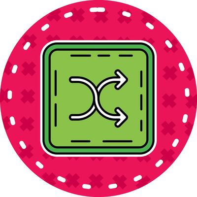 Shuffle Line Filled Sticker Icon