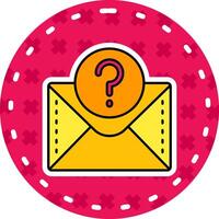 Question mark Line Filled Sticker Icon vector