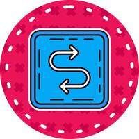 Zigzag Line Filled Sticker Icon vector