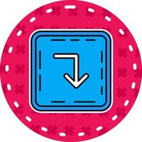 Turn down Line Filled Sticker Icon vector