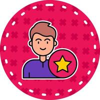 Star Line Filled Sticker Icon vector