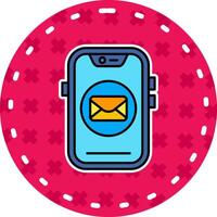 Email Line Filled Sticker Icon vector