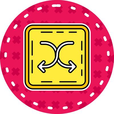 Shuffle Line Filled Sticker Icon