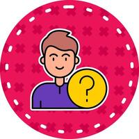 Question Line Filled Sticker Icon vector