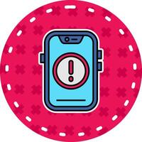 Error Line Filled Sticker Icon vector