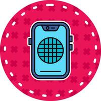 Grid Line Filled Sticker Icon vector
