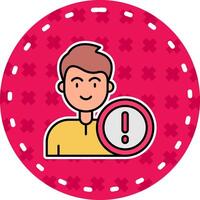 Error Line Filled Sticker Icon vector