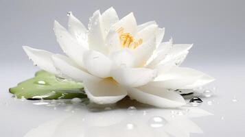 AI generated Lotus flower with water drops. photo