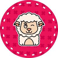 Wink Line Filled Sticker Icon vector