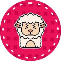 Angry Line Filled Sticker Icon vector