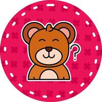 Thinking Line Filled Sticker Icon vector