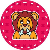 Angry Line Filled Sticker Icon vector