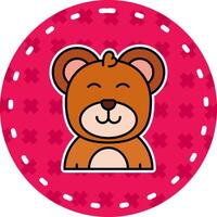 Happy Line Filled Sticker Icon vector