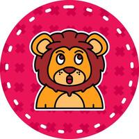 Surprised Line Filled Sticker Icon vector