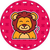 Thinking Line Filled Sticker Icon vector