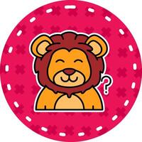 Thinking Line Filled Sticker Icon vector