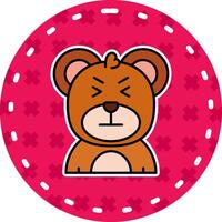 Angry Line Filled Sticker Icon vector